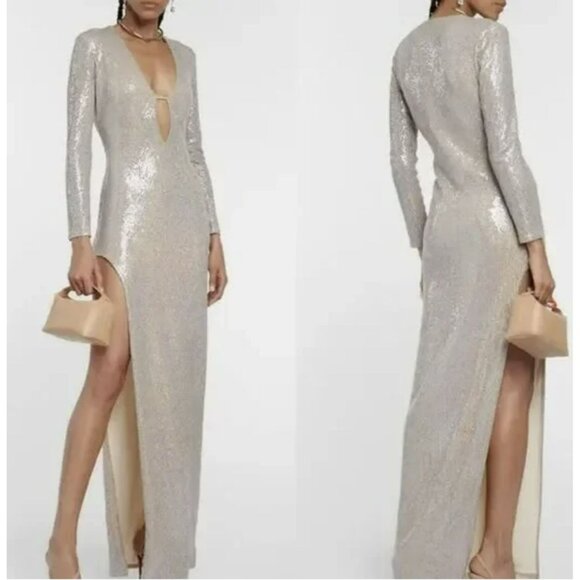 The Sei $679 Frost Crystals Keyhole Maxi Formal Dress Size Small NWT - Picture 4 of 10